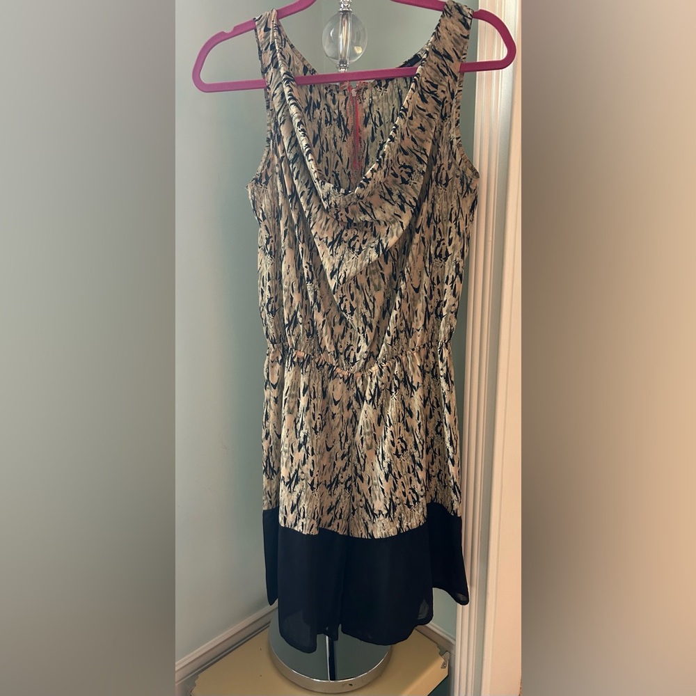 Soprano Cream and Black Patterned Romper